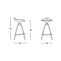 Transparent design stool with steel legs for kitchen bar Scab Frog Model