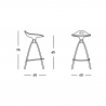 Transparante design barkruk met stalen poten Scab Frog Model