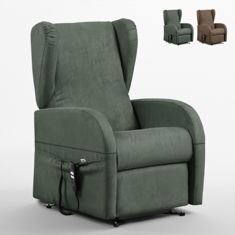 Dual-motor recliner armchair with removable armrests Caroline