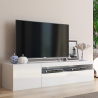 Modern TV cabinet with door and flap drawer 150cm Daiquiri White M Aanbieding
