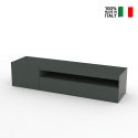 Modern TV cabinet with door and flap drawer 150cm Daiquiri Anthracite M Aanbod