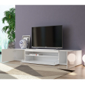Modern TV cabinet with door and flap drawer 200cm Daiquiri White L Verkoop