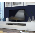 Modern TV cabinet with door and flap drawer 200cm Daiquiri White L Voorraad