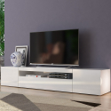 Modern TV cabinet with door and flap drawer 200cm Daiquiri White L Aanbieding