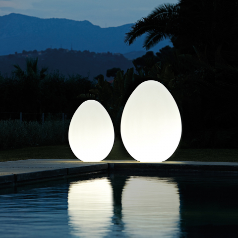 Modern design egg-shaped floor lamp Slide Dino Aanbieding