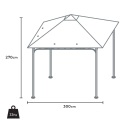 Stalen pergola tuinpaviljoen 3x3 meter Style Kortingen