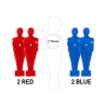 Set 4 foosball figures 2 red 2 blue for 16 mm rods Verkoop