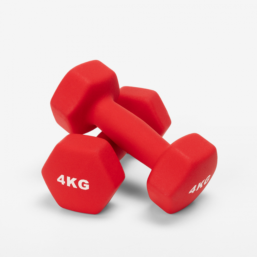 Set van 2 x 4 kg dumbbells van vinyl Megara Aanbieding Set van 2 x 4 kg dumbbells van vinyl Megara Aanbieding