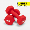 Set van 2 x 5 kg dumbbells van vinyl Megara Verkoop