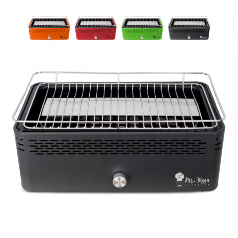Rookvrije houtskool barbecue Merapi tafelmodel met ventilator Aanbieding