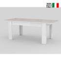 Uitschuifbare eettafel modern design in witte kleur 160-210x90cm JESI LONG Verkoop
