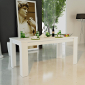 Uitschuifbare eettafel moderne van wit hout 160-210x90cm Jesi Larch Aanbieding