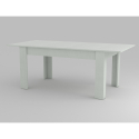 Uitschuifbare eettafel moderne van wit hout 160-210x90cm Jesi Larch Aanbod