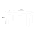 Uitschuifbare eettafel moderne van wit hout 160-210x90cm Jesi Larch Korting