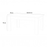 Uitschuifbare eettafel moderne van wit hout 160-210x90cm Jesi Larch Korting