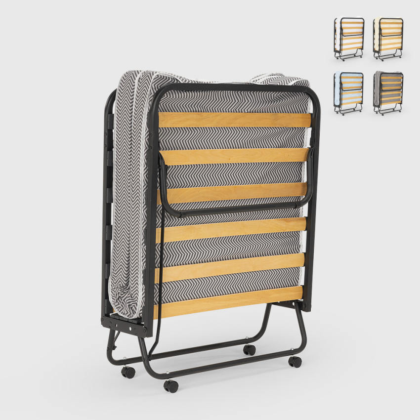 Opklapbaar bed Demetra met microvezel matras en lattenbodem, 80x190cm Model Opklapbaar bed Demetra met microvezel matras en lattenbodem, 80x190cm Model