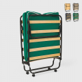 Opklapbed op wielen met matras en lattenbodem 80x180 cm Ares Aanbieding