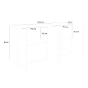 Woonkamer dressoir 4 deuren 2 compartimenten met moderne planken Ping Side L Concrete Catalogus