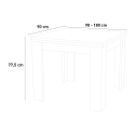 Uitschuifbare eettafel book design wit hout 90-180x90cm Jesi Liber Wood Kortingen