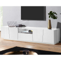 Design TV-meubel met 4 deuren, schuifladevak wit VEGA LOW XL Kortingen