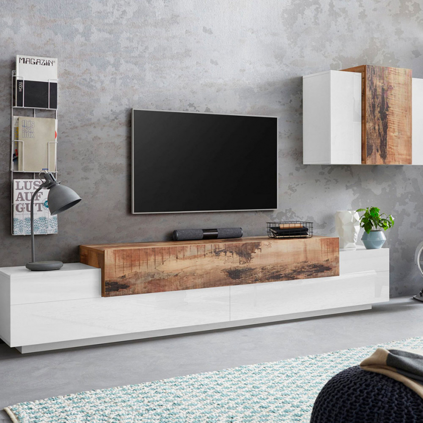 Conceit Schrijf een brief inval Modern design woonkamer TV kast van wit hout CORONA MOBY