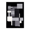 Modern rechthoekig geometrisch design grijs zwart Milano tapijt GRI014 Verkoop