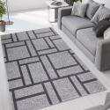 Modern design geometrisch rechthoekig grijs zwart Milano tapijt GRI015 Aanbieding