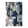 Rechthoekig modern geometrisch design grijs blauw Milano tapijt BLU013 Verkoop