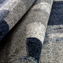 Rechthoekig modern geometrisch design grijs blauw Milano tapijt BLU013 Aanbod