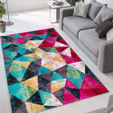 Modern woonkamer geometrisch design tapijt multicolor Milano MUL019 Aanbieding