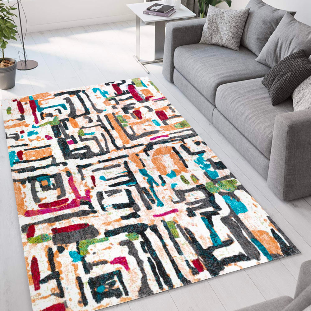 Modern design huiskamertapijt pop art multicolor Milano MUL021