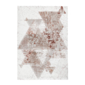 Kortpolig tapijt modern design geometrisch patroon Double grijs rood TER003 Verkoop