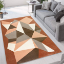 Modern design geometrisch rechthoekig bruin grijs Milano tapijt GLO006 Aanbieding