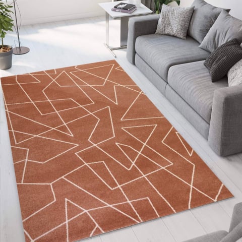 Modern woonkamer tapijt geometrisch design bruin grijs rechthoekig Milano GLO007 Aanbieding