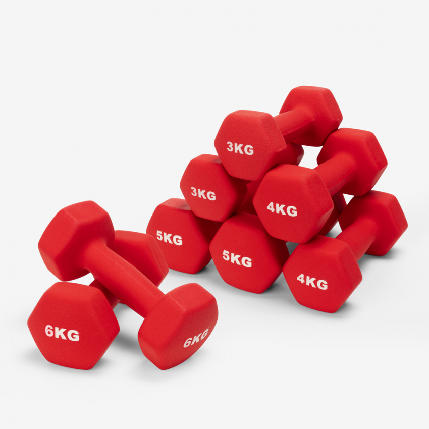 Set van 2x 3 4 5 6 kg dumbbells halterset Megara Full Aanbieding Set van 2x 3 4 5 6 kg dumbbells halterset Megara Full Aanbieding