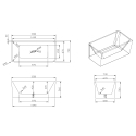 Freestanding badkuip met klassiek design in hars Andro Kortingen