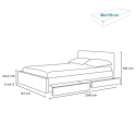 Eenpersoons Bed met Led-Hoofdbord en lades 80x190 Geneva Twin Aankoop