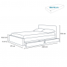 Eenpersoons bed met LED-hoofdbord en lades 80x190 cm Geneva Twin Aankoop