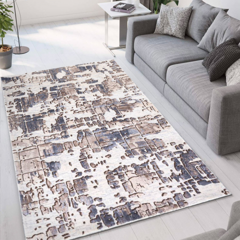 Kortpolig modern woonkamer bruin design tapijt DOUBLE MAR005 Aanbieding