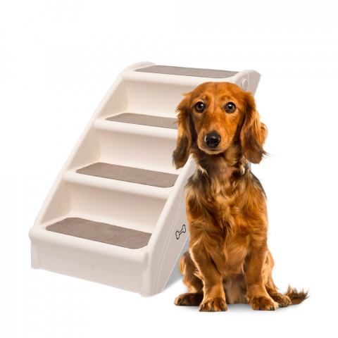 Inklapbare hondentrap voor huisdieren met 4 kunststof trappen Diva Aanbieding