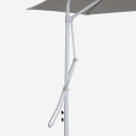 Zeshoekige witte stalen zweefparasol met UV-bescherming 3 meter Dorico Keuze