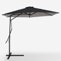 Zeshoekige zwarte stalen zweefparasol met UV-bescherming 3 meter Dorico Noir Voorraad