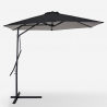 Zeshoekige zwarte stalen zweefparasol met UV-bescherming 3 meter Dorico Noir Voorraad