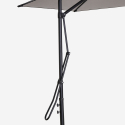 Zeshoekige zwarte stalen zweefparasol met UV-bescherming 3 meter Dorico Noir Keuze