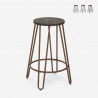 Industrieel design barkruk van metaal en hout Carbon Top  Aanbod