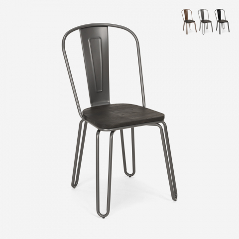 Industriële design stoelen Tolix stijl staal voor bar en keuken FERRUM ONE Aanbieding