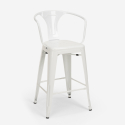 Metalen barkruk met rugleuning in industrieel design Steel Back 