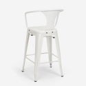 Metalen barkruk met rugleuning in industrieel design Steel Back 