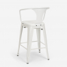 Metalen barkruk met rugleuning in industrieel design Steel Back 