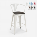 Metalen barkruk in industriële stijl Steel Wood Back Aanbieding